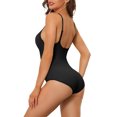 thumbnail image 3 of Women's Adjustable Shoulder Strap Bodysuit Waist Control Tummy Control Shaping Leotard Jumpsuit 2 Packs, 3 of 5