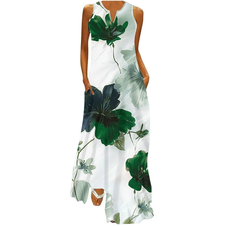 Cagogo Summer Vintage Floral Swing Flowy Maxi Long Tank Dresses for Womens Beach Party Dress Under Casual Sleeveless V Neck Hide Belly Formal Cagogo Summer Vintage Floral Swing Flowy Maxi Long Tank Dresses for Womens Beach Party Dress Under Casual Sleeveless V Neck Hide Belly Formal