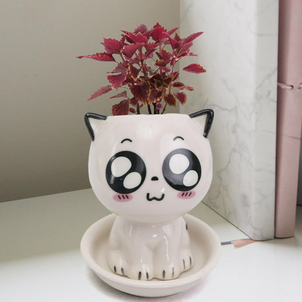 Cartoon Flower Pot Container ,Flower Pot, Planters Accessories, Decorate Planter Pot for Household ,Home Decor, Office Style A -
