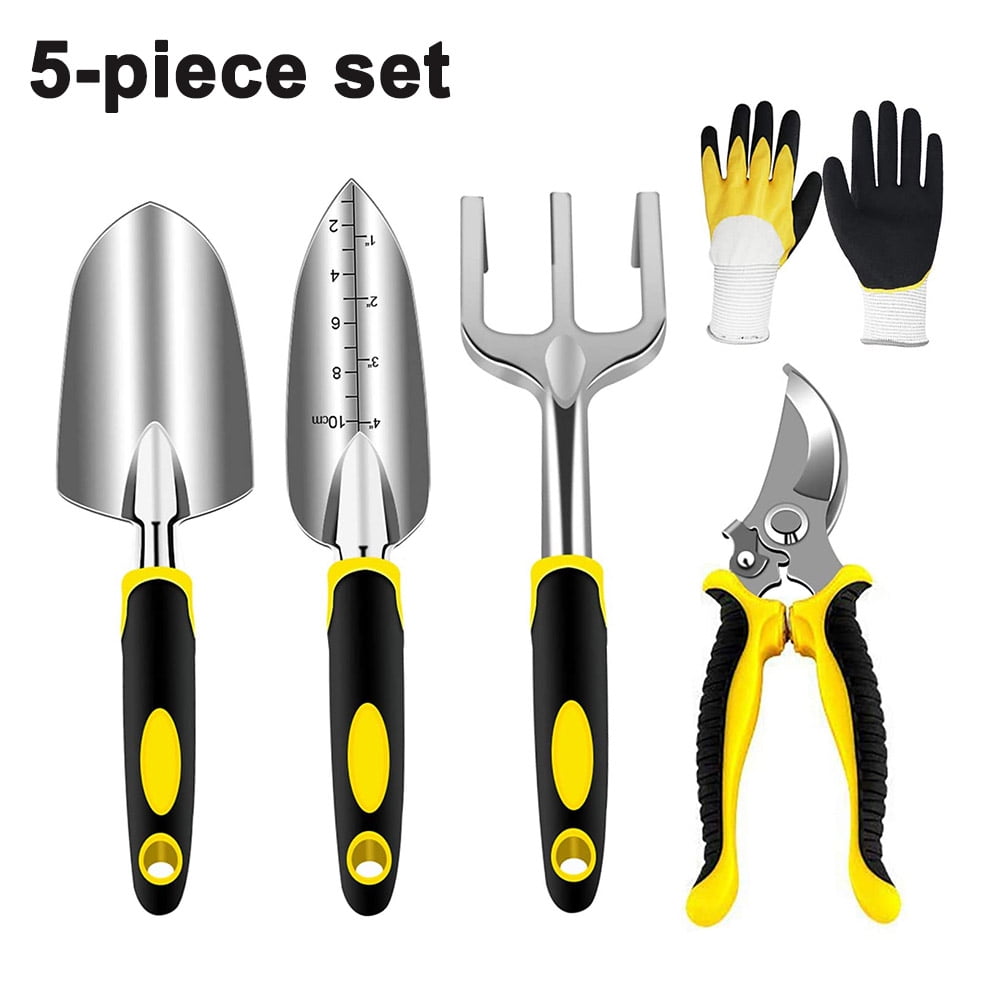 7 Pieces Gardening Tools Seed Handheld , Trowel Pruning, Shear,Gloves FS