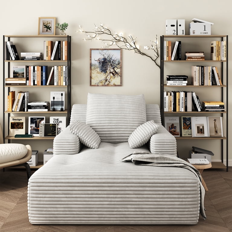 67'' Oversized Chaise Lounge Chair Indoor, Cloud Plush Corduroy