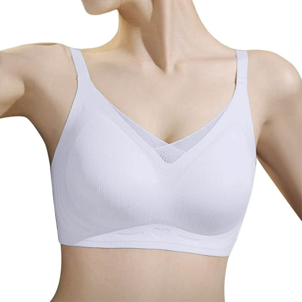 Brasier sin Varillas Mujer Sujetadores sin Costuras para Mujer con Frunces Grandes para Lucir Los Pequeños y Sujetadores Finos y Ajustables para Que No Queden Caídos. Grande