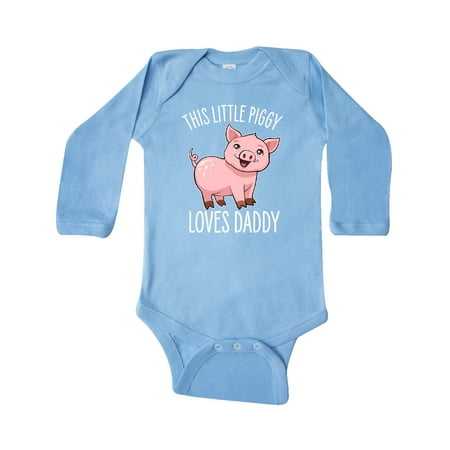 

Inktastic This Little Piggy Loves Daddy- cute Gift Baby Boy or Baby Girl Long Sleeve Bodysuit