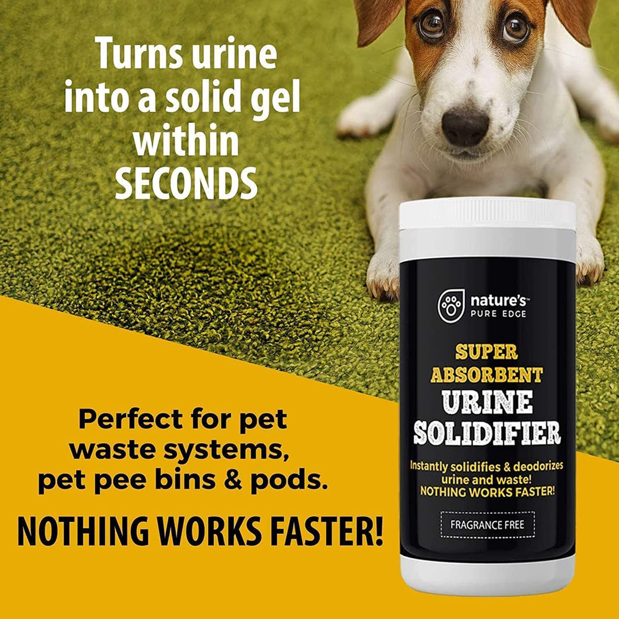 Nature's Pure Edge 2‑lb Urine Solidifier & Absorbent Gel Powder – Super Absorbent Polymer for Camping Toilets, Travel Urinals, Pet Loo & Bedpans – Fast Solidifying Granules