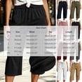 thumbnail image 3 of IUYRTFE Women's Corduroy Capri Pants with Drawstring Elastic Waist and Pockets Loose Fit Cropped Trousers for Summer and Fall Casual Wear, 3 of 8