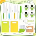 thumbnail image 2 of 13 Pieces Montessori Kitchen Tools for Toddlers-Kids Cooking Sets Real-Toddler Safe Knives Set for Real Cooking with Plastic Toddler Safe Knives Crinkle Cutter Kids Cutting Board, 2 of 6