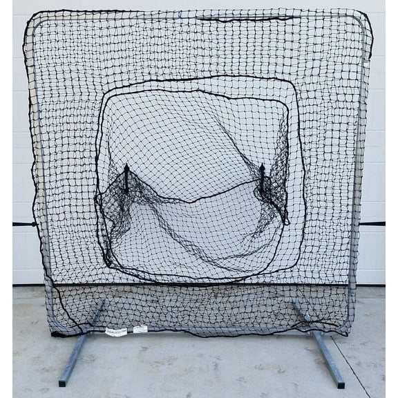 Jones-Sports Professional 7' x 7' Sock Safety Screen Frame with #42(60 Ply) Pillow Case Net for Baseball and Softball