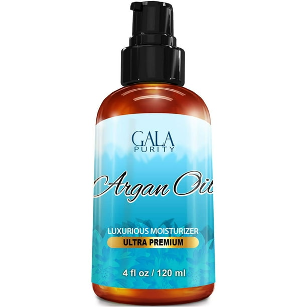 Gala Purity - Aceite de argán marroquí prensado en frío sin refinar y virgen 4 oz - Lo mejor para la belleza del cabello y el cuidado de la piel