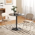 thumbnail image 2 of HOMCOM Metal Folding Chairs with Linen Cushion Foldable Chairs Beige, 2 of 10