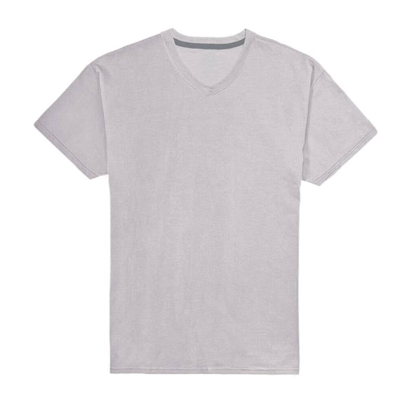 Playera Fruit of the Loom Para hombre cuello v, algodón sustentable, gris jaspe, talla CH