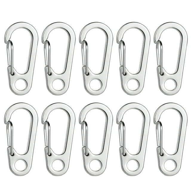 Mousquetons en Forme de D Boucles d'Escalade en Alliage de Zinc pour Usage Extérieur Argent 10 Pcs