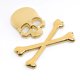 thumbnail image 1 of 1 Uds. Calavera huesos 3D coche cromo insignia Logo calcomanía Metal pegatina decoración accesorios (dorado), 1 of 4