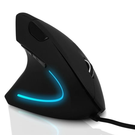 TSV Wired Vertical Ergonomic Mouse  6 Buttons Optical Ergo Mouse with 4 Level DPI Switch 1000 1200 1600 2400  Right Handed  Black price history on PriceWatchPro