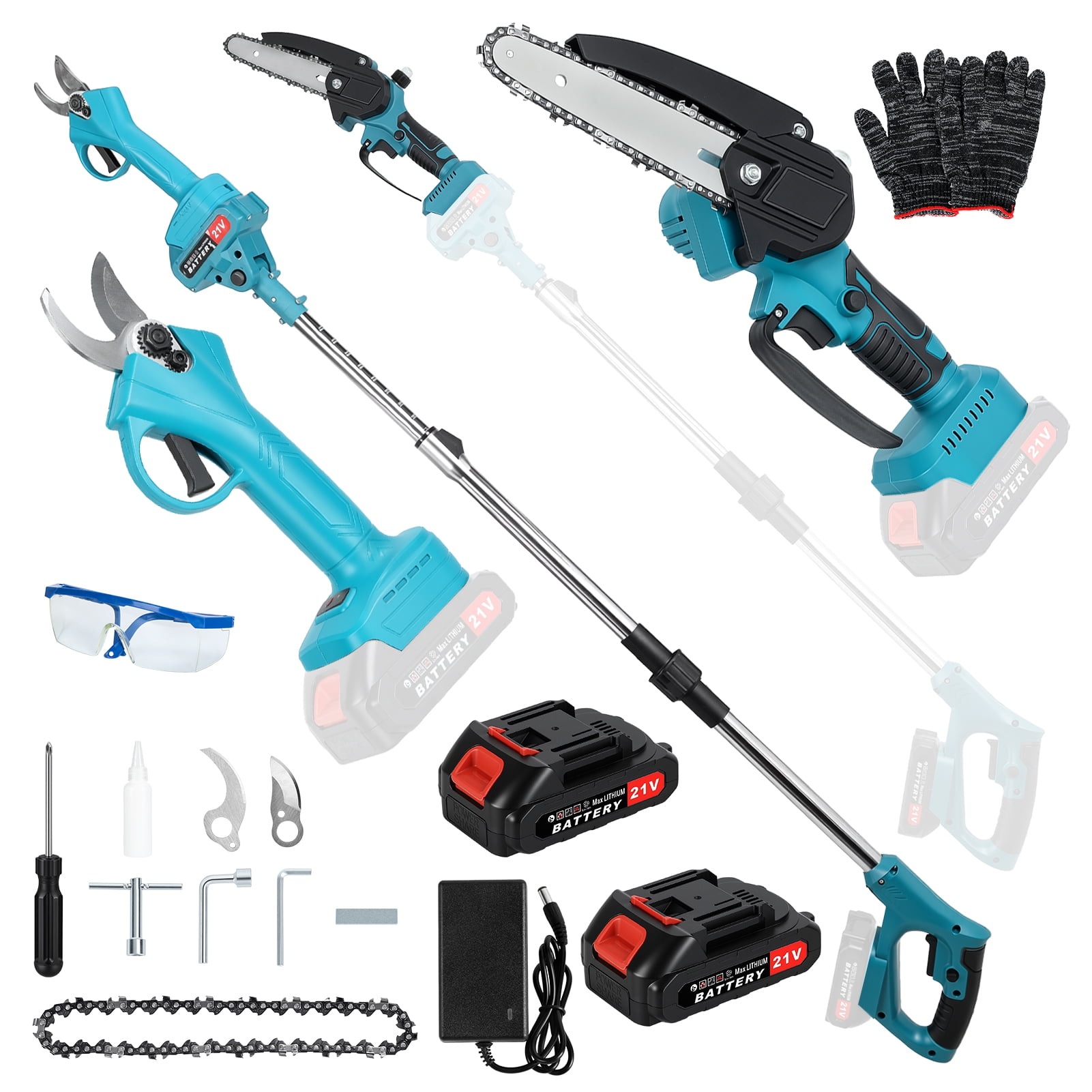 Arlohe 3-in-1 Electric Pole Saw Kit,550W Motor,180cm Reach with Pruning Shears,Professional Landscaping Multi-Tool