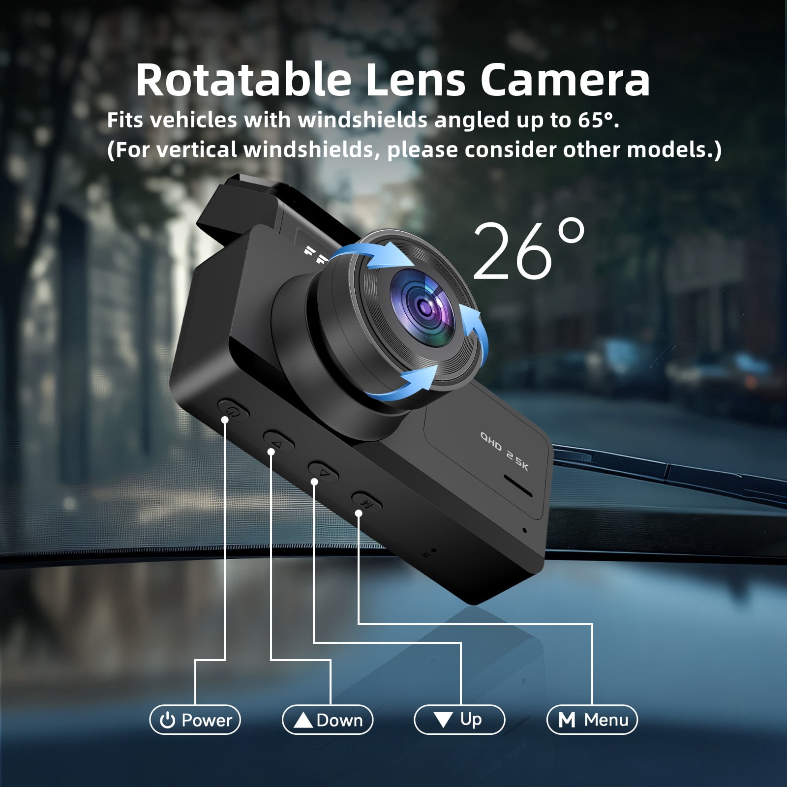 FFN 2.5K+1080P Dual Dash Cam Front and Rear,Car Dash Camera for Cars,Car Camera 170 Wide,Dashcam with Night Vision,Mini Dashcams with WDR,24H Parking Mode,Loop Recording,G-Sensor,32GB SD Card