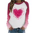 thumbnail image 2 of JTZGDY Valentines Day Cute Heart Print Shirts for Women Raglan Long Sleeve Pattern Graphic Crewneck Holiday T-Shirts Trendy Oversized Comfy Pullover Sweatshirts Multicolor#02 M, 2 of 6
