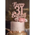 thumbnail image 1 of Topper para pastel Veegood de 31.º cumpleaños con brillo rosa, 18,5 cm, 1 of 5