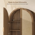 thumbnail image 3 of SICOTAS 70.9" Tall Arched Pantry Cabinet Set of 3,Boho Farmhouse Storage Cabinet with Rattan Doors & 2 Drawers, Adjustable Shelf, 31.5" Wide for Kitchen Living Room Dining Room, 3 of 7