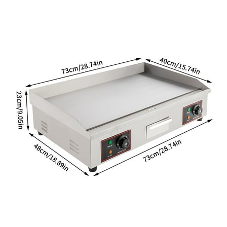 Denest Commercial Electric Griddle 3000W Non-Stick Restaurant  Teppanyaki Flat Top Gril