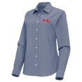 thumbnail image 2 of Women's Antigua Navy Ole Miss Rebels Porter Woven Tri-Blend Long Sleeve Button-Up Shirt, 2 of 3