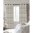 thumbnail image 3 of Beige Wood Grain Blackout Curtains, Light Blocking Print Window Curtains, Rustic Retro Wooden Plank Farmhouse Thermal Insulated Window Drapes for Living Room Kitchen Cafe 2 Panels, 84"W x 63"L, 3 of 9