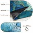 thumbnail image 6 of Teal Blue Leaves Round Area Rug 4Ft Washable Circle Rugs for Bedroom Dining Room, Modern Abstract Art Botanical Non-Slip Carpet Floor Mats Indoor Outdoor Carpet Runner Aesthetic Home Decor, 6 of 8