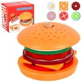 Toorise Montessori Hamburger Stacking Toys,Wooden Burger Toy,Play Food
