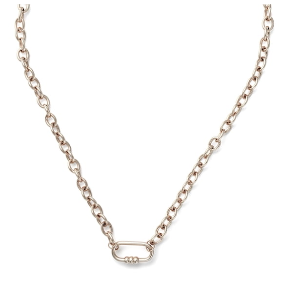Carabiner Charm Holder Necklace for Women by Ginger Lyne O Chain Silver Stainless Steel 18-20"