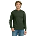 thumbnail image 4 of Gildan Men's Ultra Cotton Long Sleeve T-Shirt, Crewneck shirt, 9-Pack Forest Green Tee, L, 4 of 5