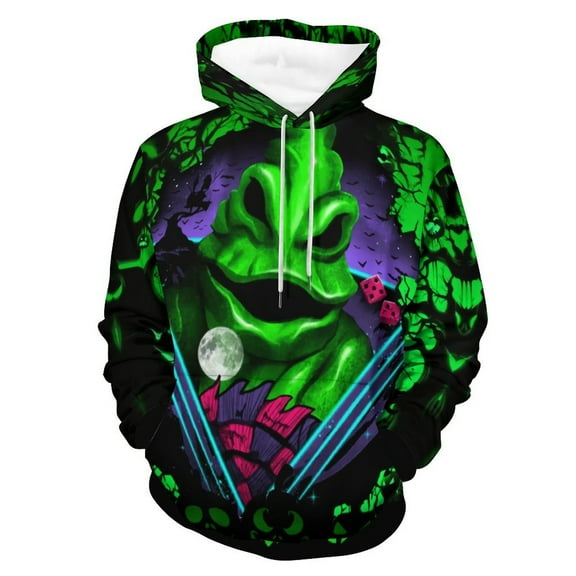 Oogie Boogie Hoodies for Men Women 3D Print Pullover Novelty Hooded Sweatshirt Hoodies with Big Pockets S