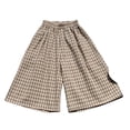 thumbnail image 3 of THDHVS Girls Wide Leg Pants,Girls Plaid Wide Leg Pants Loose Fit Summer Casual,Pants for Girls Beige 2-3 Years, 3 of 6