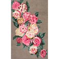 thumbnail image 1 of Tapis de 3 Pi x 5 Pi de Couleur Marron Clair de Bouquet de Roses, 1 of 2