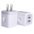 thumbnail image 1 of USB Wall Charger, Charger Adapter, Ailkin 2-Pack 2.1Amp Dual Port Quick Charger Plug Cube for iPhone, 1 of 7
