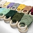 thumbnail image 2 of 3 Pcs Handmade Crochet Dish Towel Holder Decorative Boho Macrame Kitchen Towel Hanger Loop Ring Hanging Hand Towels Holder Makes a Unique Gift for Christmas Housewarming, Birthday, Mother's Day, 2 of 7