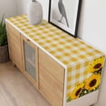 thumbnail image 4 of Spring Sunflowers Table Runner - 70 Inch Long, Kitchen Dining Table Runner Dresser Scarves, Yellow White Plaid Farmhouse Rustic Farmhouse Decor for Coffee Tables Wedding Party Banquet, 4 of 8