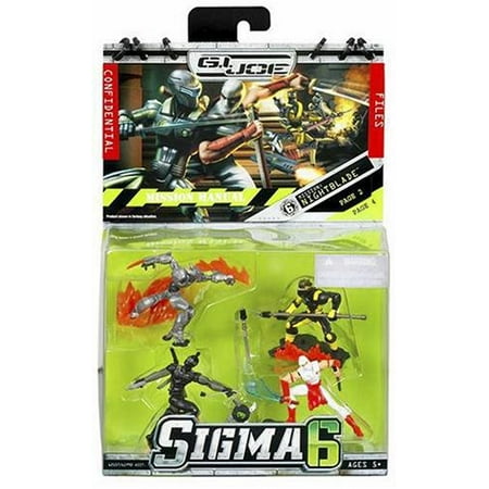 G.I. Joe 2.5 Inch Mission Night Blade, Set of 4 action figures includes Snake Eyes with magnetic Whip-Star weapon, Storm Shadow with magnetic sword, Kamakura and Ninja.., By Hasbro From USA
