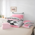 thumbnail image 6 of Homewish Cheetah Print Girl 7 Pieces Bedding Comforter Set,Black Pink Grey Full Bedding Set Lightweight,Bling Glitter Fitted Sheet Flat Sheet,Microfiber Bedroom Decor,Reversible, 6 of 8