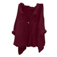 thumbnail image 2 of Meichang Womens Babydoll Tops Button V Collared Pleated Shirts Oversized Loose Fit Long Sleeve Roll Up Blouses Basic Clothes, 2 of 8