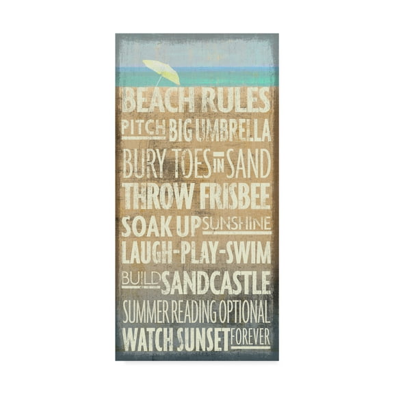 Trademark Fine Art 'Beach Rules' Canvas Art by Art Licensing Studio