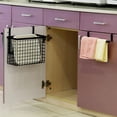 thumbnail image 3 of Gabinete Puerta Organizador, Corte Tablero Organizador con Toallero Barra, Metal Alambre Cestas con Ganchos, Sobre Gabinete Puerta Organizador para Cocina, Despensa Baño , Negro, 3 of 6