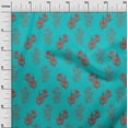 thumbnail image 2 of oneOone Georgette Viscose Turquoise Blue Fabric Floral Block Sewing Fabric By The Yard Printed Diy Clothing Sewing Supplies 42 Inch Wide, 2 of 4