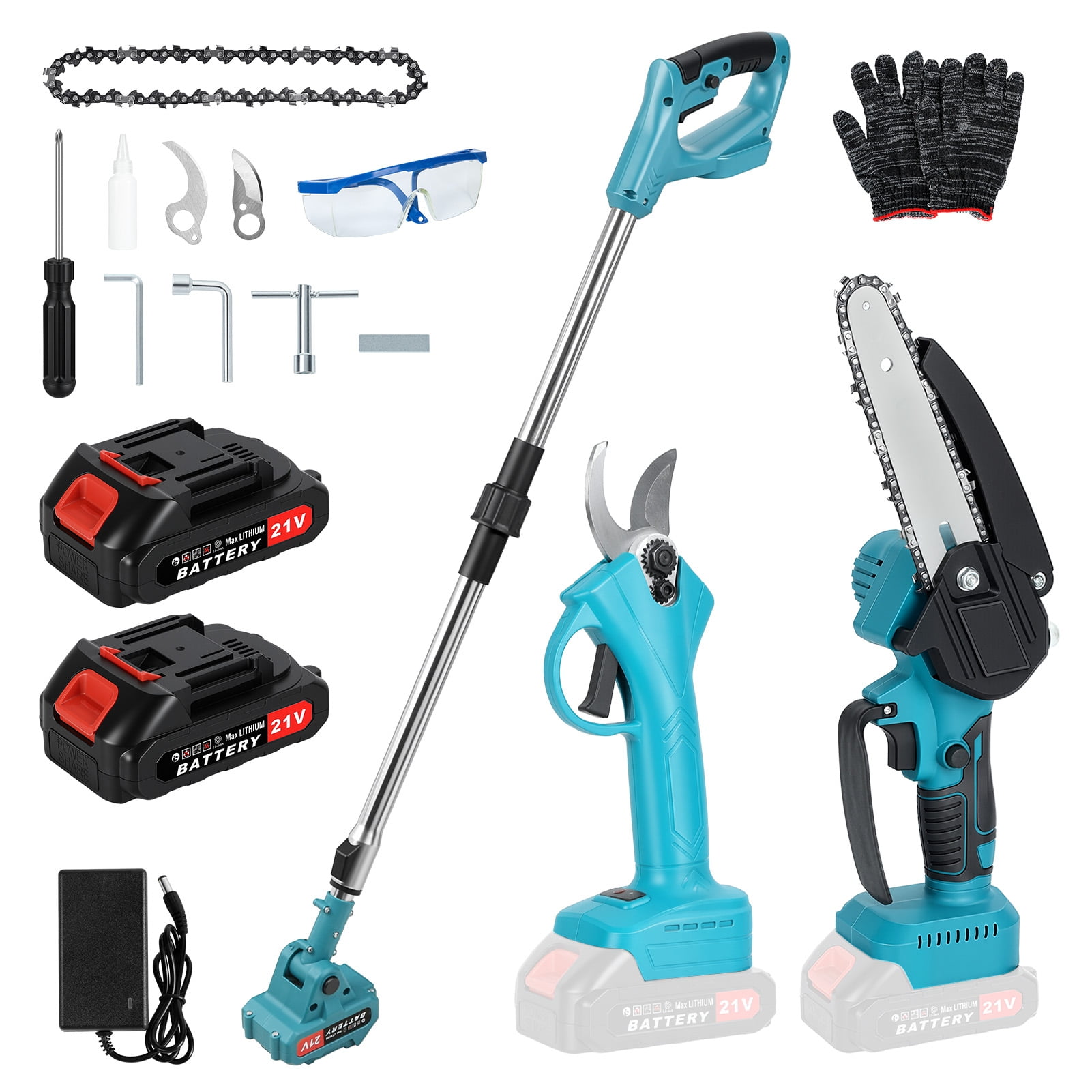 Arlohe 3-in-1 Electric Pole Saw Kit,550W Motor,180cm Reach with Pruning Shears,Professional Landscaping Multi-Tool
