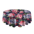 thumbnail image 5 of Pioneer Flower Floral Print Pattern Round Tablecloth 60"x60",Wrinkle Wipeable Table Cloth for Kitchen Dining Room Picnic Patio Party, 5 of 6