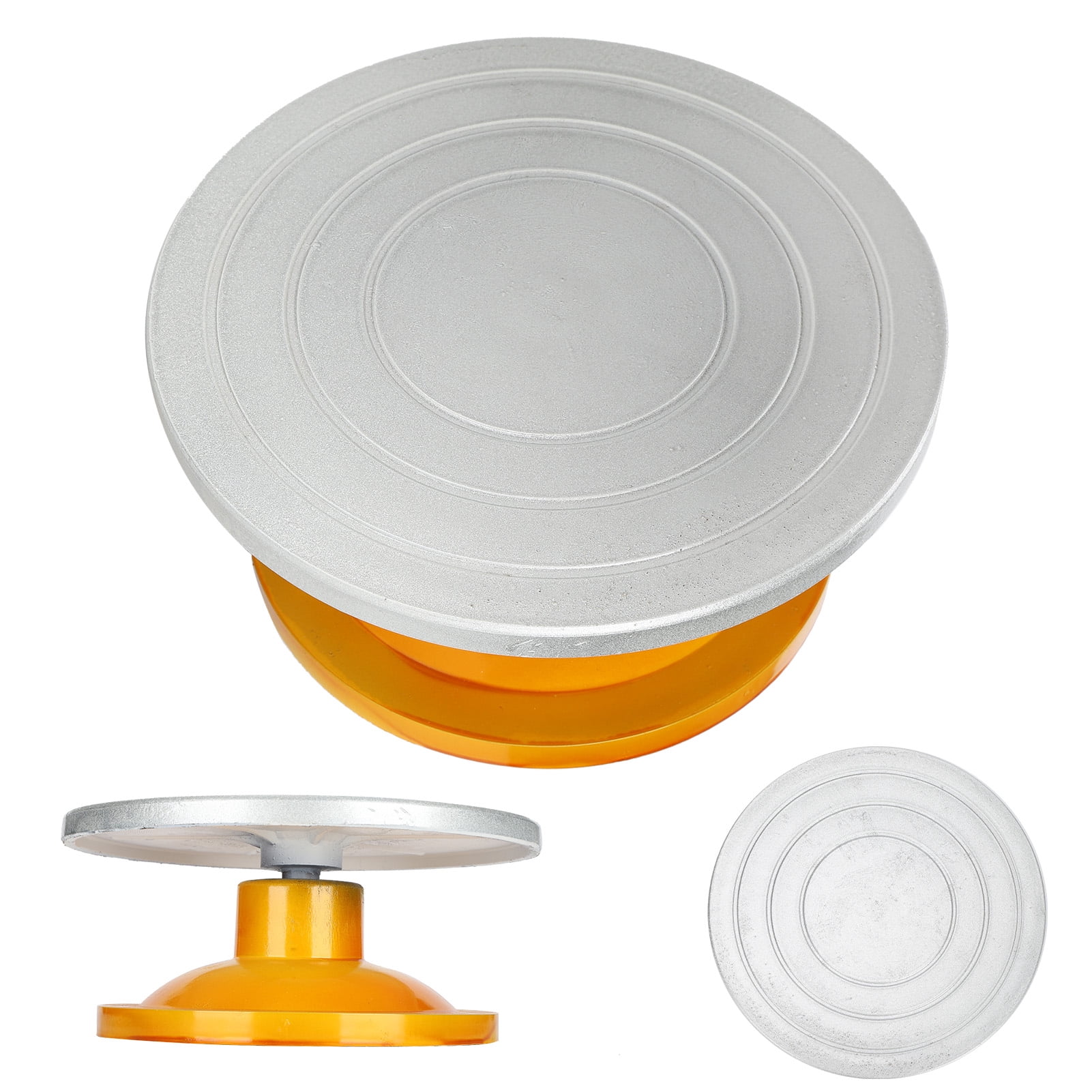 LAZIOEGR 10 inches / 25.4 cm Manual Pottery Wheel Turntable Sculpting Tool with Golden Base, Aluminum Alloy Ceramic Art Supply for Model Making and Carving