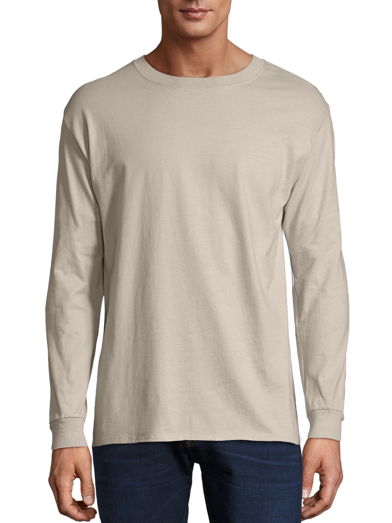 hanes beefy t long sleeve