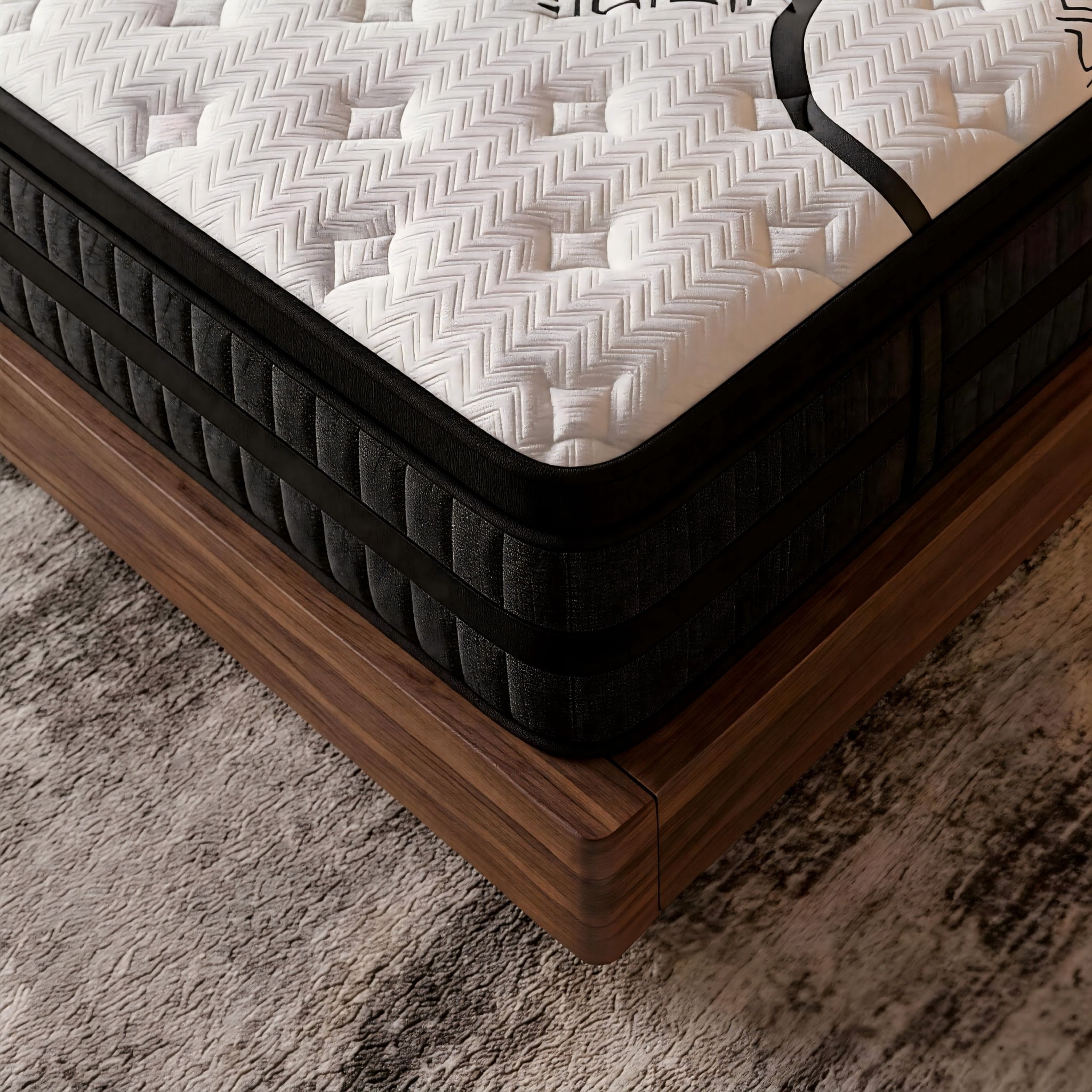 Dealnight 14 inch King Size Hybrid Mattress,Firm Cooling Gel Memory Foam King Mattress with Individual Pocket Coils,Bed in a Box