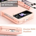 thumbnail image 4 of Compatible S Pen Case for Samsung Galaxy Z Flip 4 Case with Hinge Protection Pink Women,All-Inclusive Coverage Case with Pen Holder Z Flip 3 Phone Case for Galaxy Z Flip 4 5g Case Stylus Girls, 4 of 12