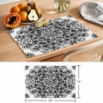 thumbnail image 6 of Black White Spring Floral Placemats Set of 8 Abstract Art Summer Flower Place Mats Indoor Wipeable Table Mats Washable Cloth Dining Table Placemats for Kitchen Holiday Party Home Decor 13x19 Inch, 6 of 9