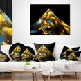 thumbnail image 4 of Designart Fractal Golden Blue Structure - Contemporary Throw Pillow - 12x20, 4 of 5
