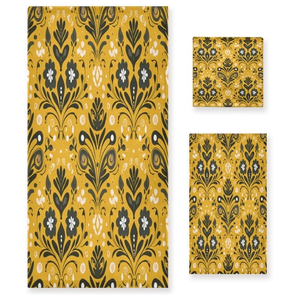 Three-Piece Towel Set Face Towel Towel Set Hand Towel Bath Towel Cotton Bath Towels Bath Towel Sets Hand Bath Towels Beautiful Yellow